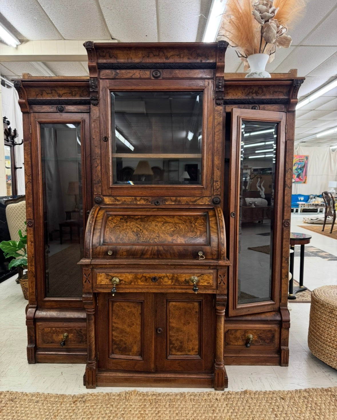 Burl Walnut gun cabinet