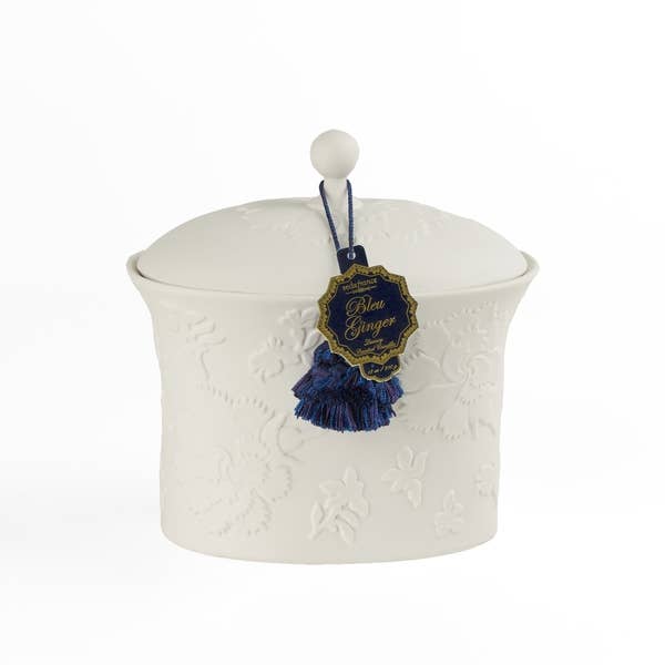 Bleu Ginger Bleu et Blanc Ceramic Candle