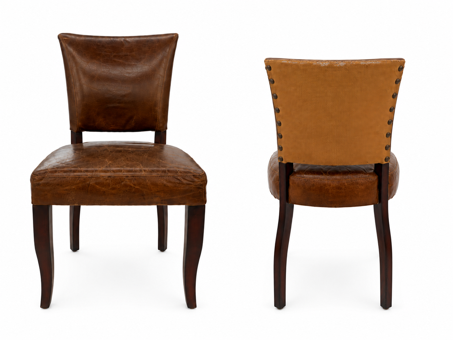 Set of 4 Antique Leather Chairs