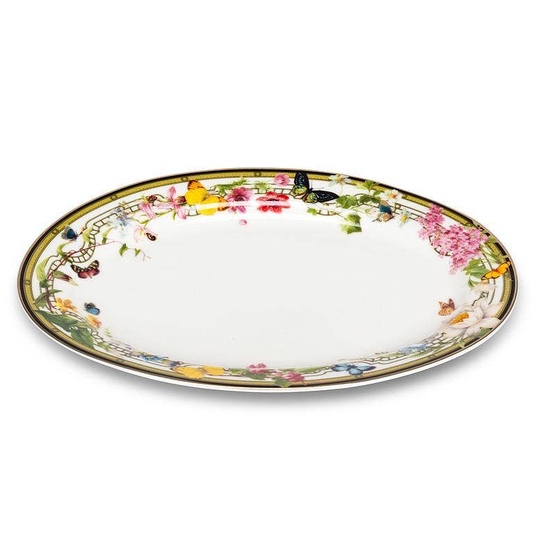 Butterfly Garden Oval Plate-5.5x7.5"L