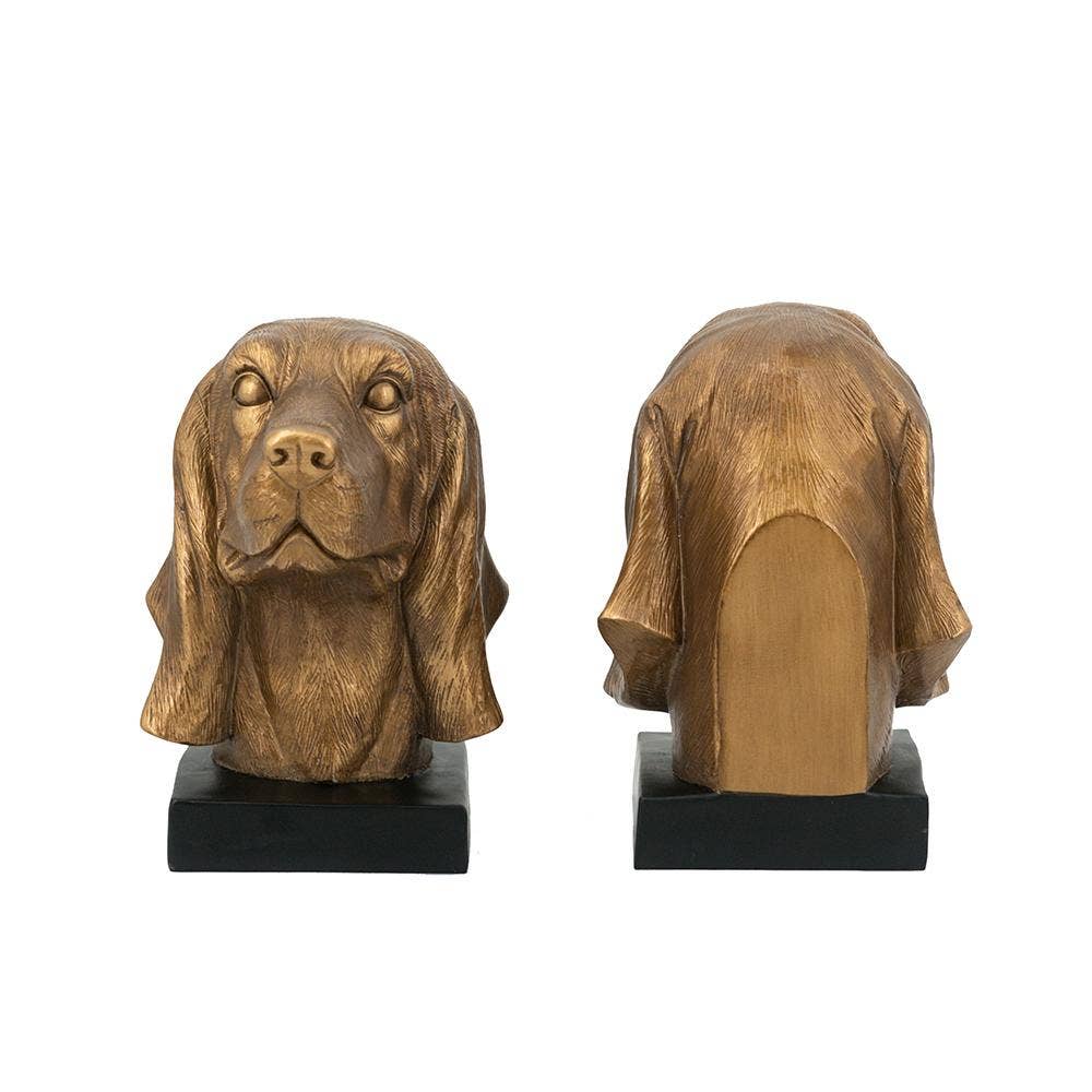 S/2 7x6x8.5" Dog Head Bookends 4S/CTN