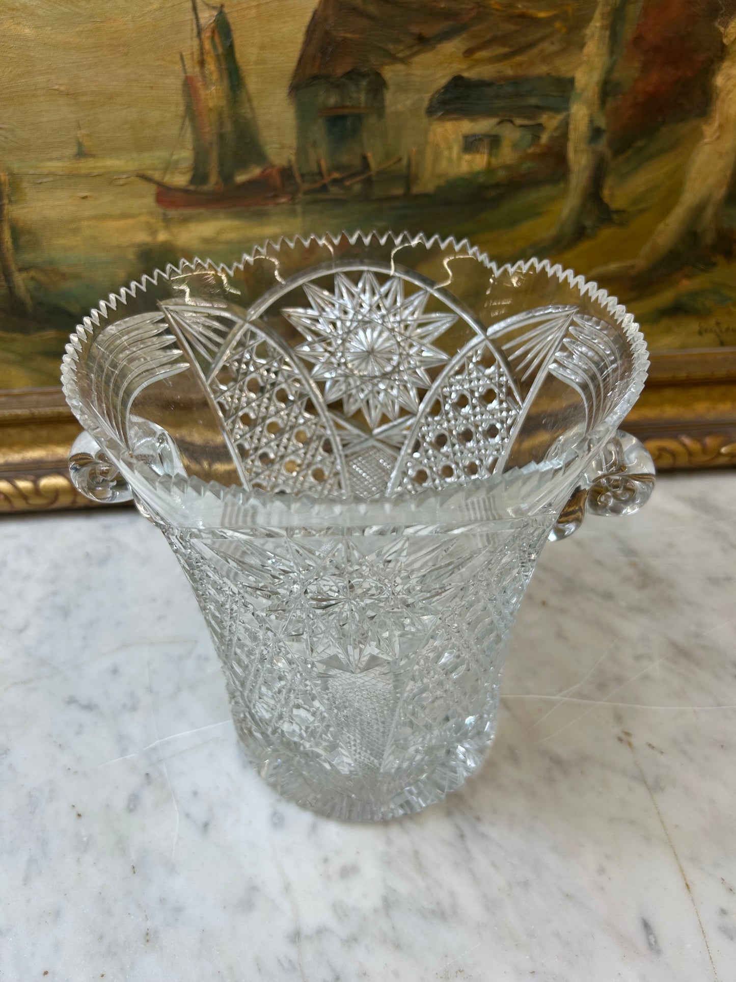 Heavy cut crystal centerpiece/ice bucket