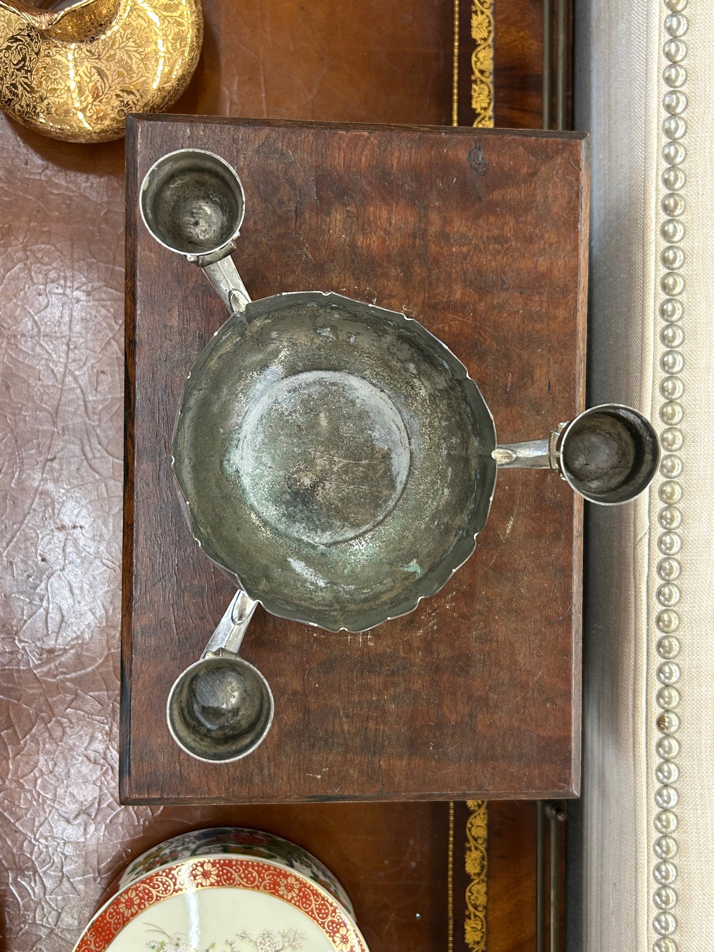 Vintage Silver Plate Lotus