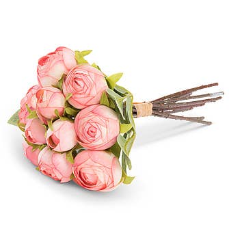 Peony Bud Bouquet-Pnk-10"H
