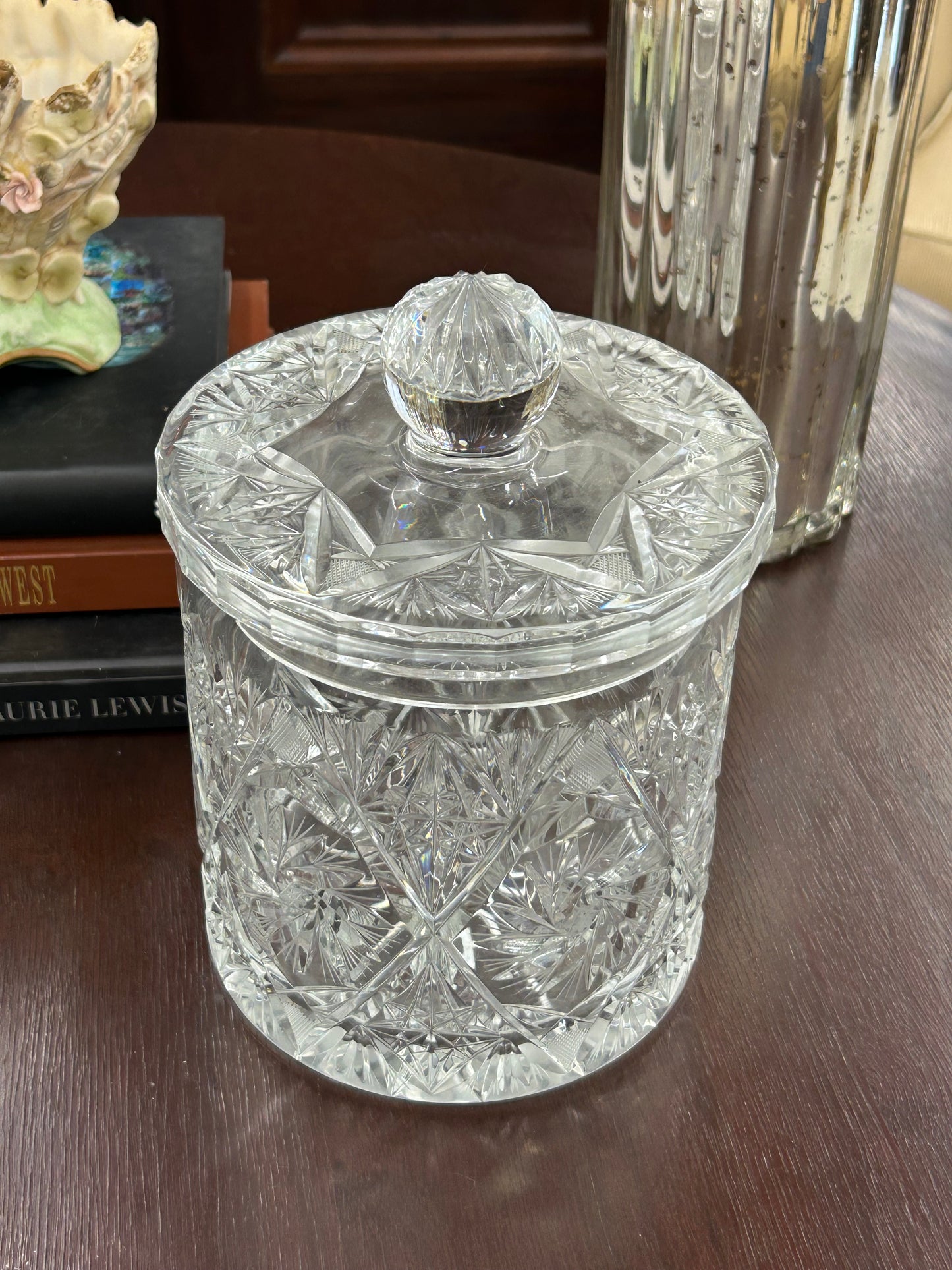 Vintage Cut Crystal Covered Canister