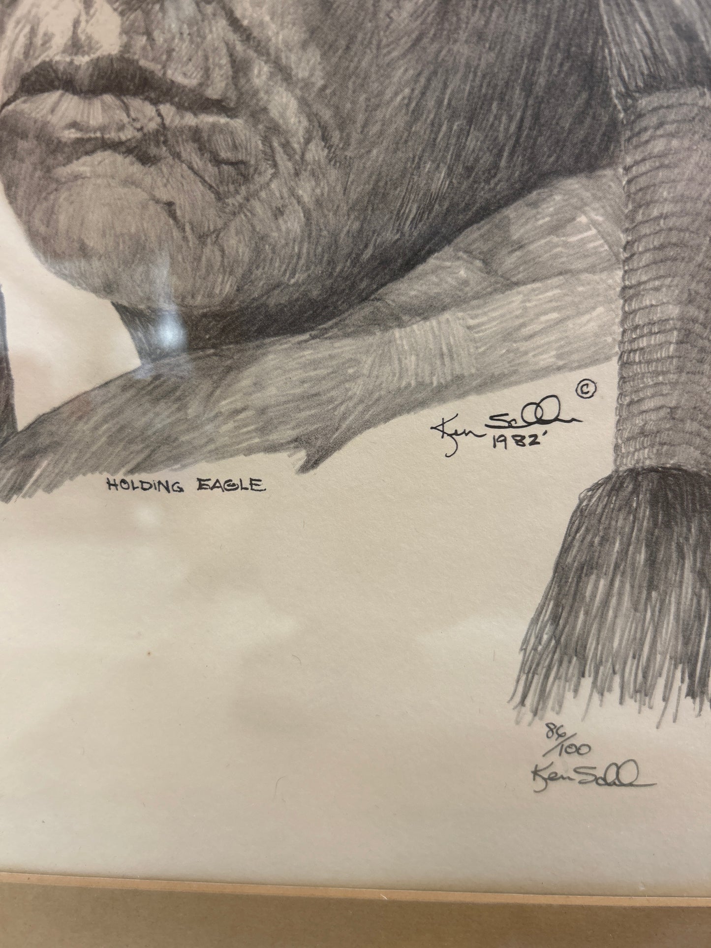 “Holding Eagle” Limited Edition Print by Ken Sell (1982)
