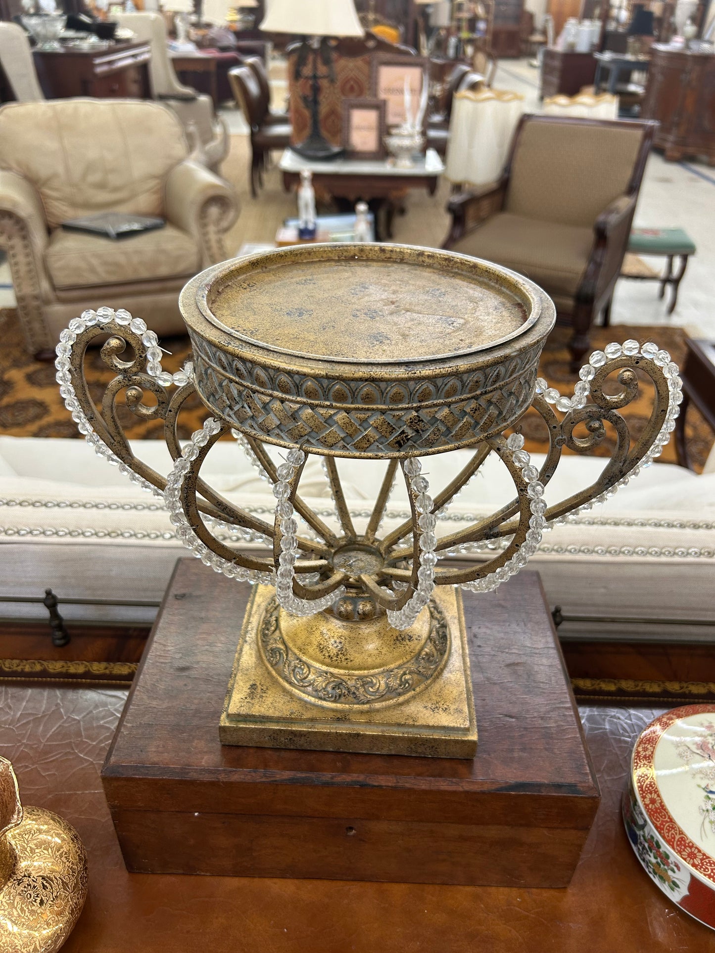 Hollywood Regency Style Beaded Pedestal