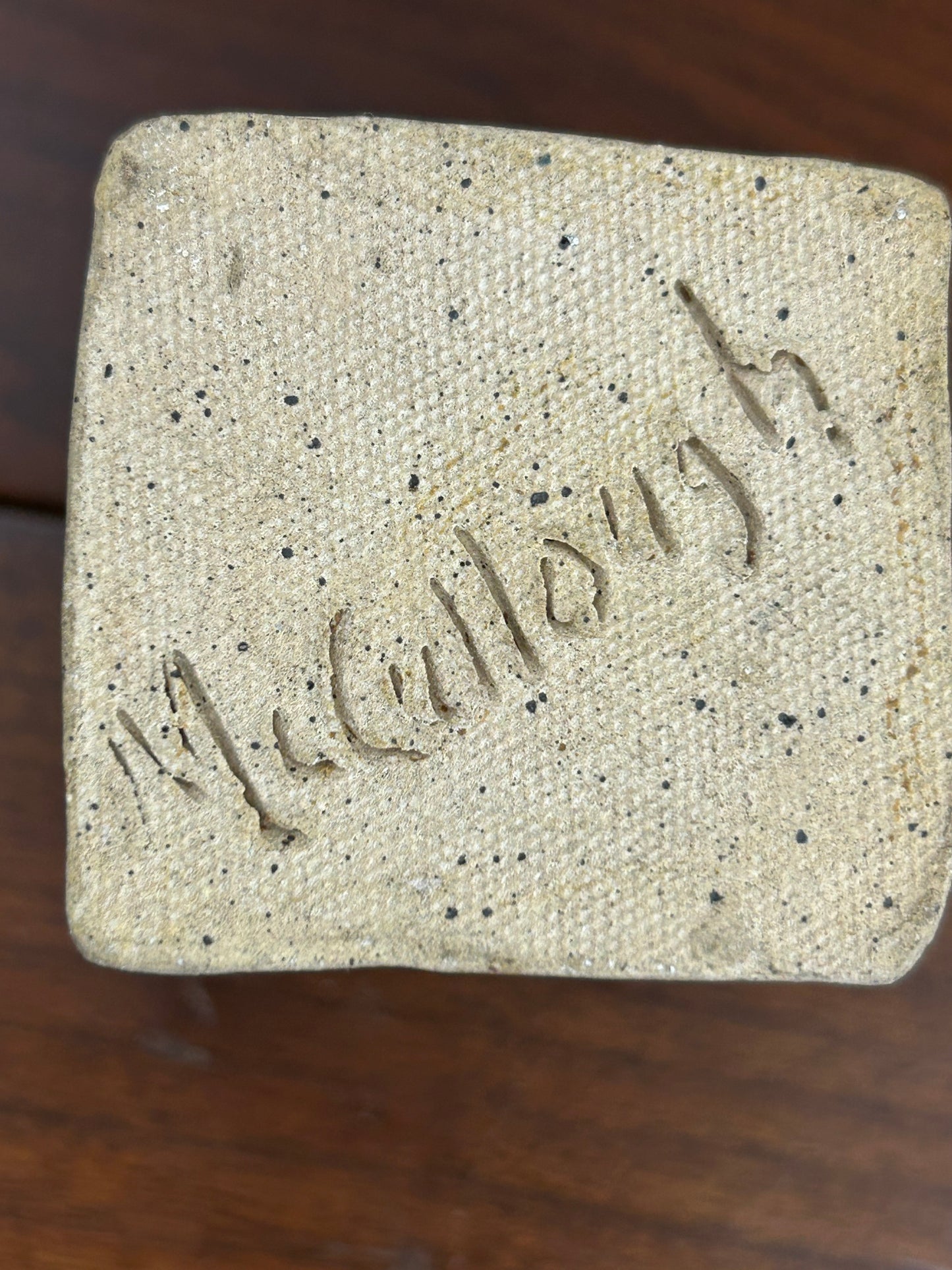 Signed McKinnell Studio Pottery Square Vessel (2.5”)