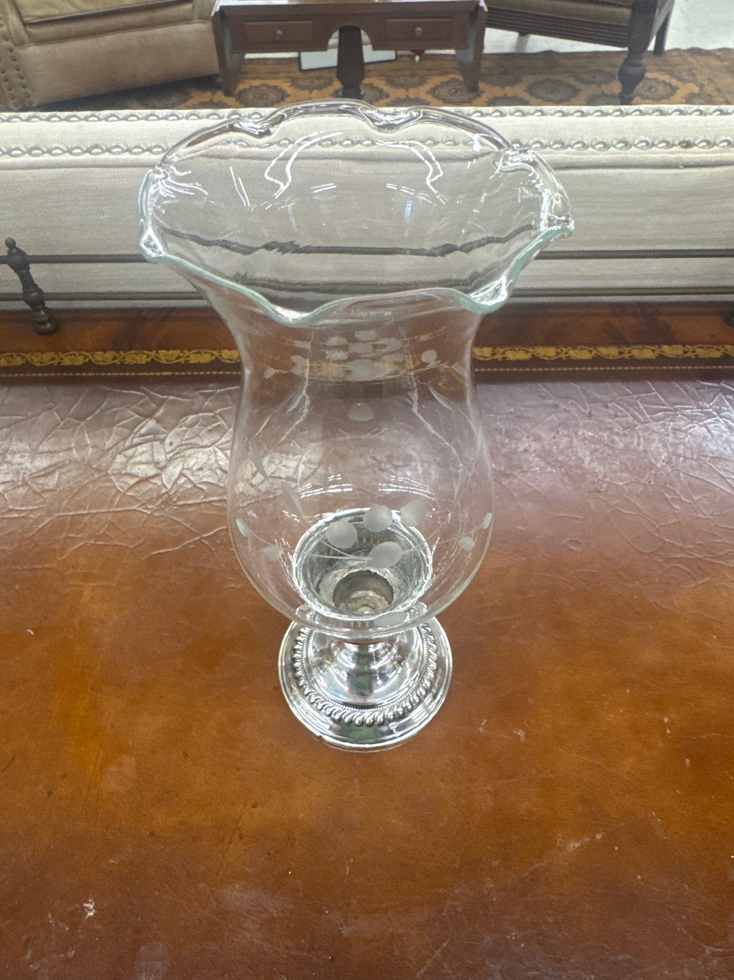 Sterling and glass hurricane