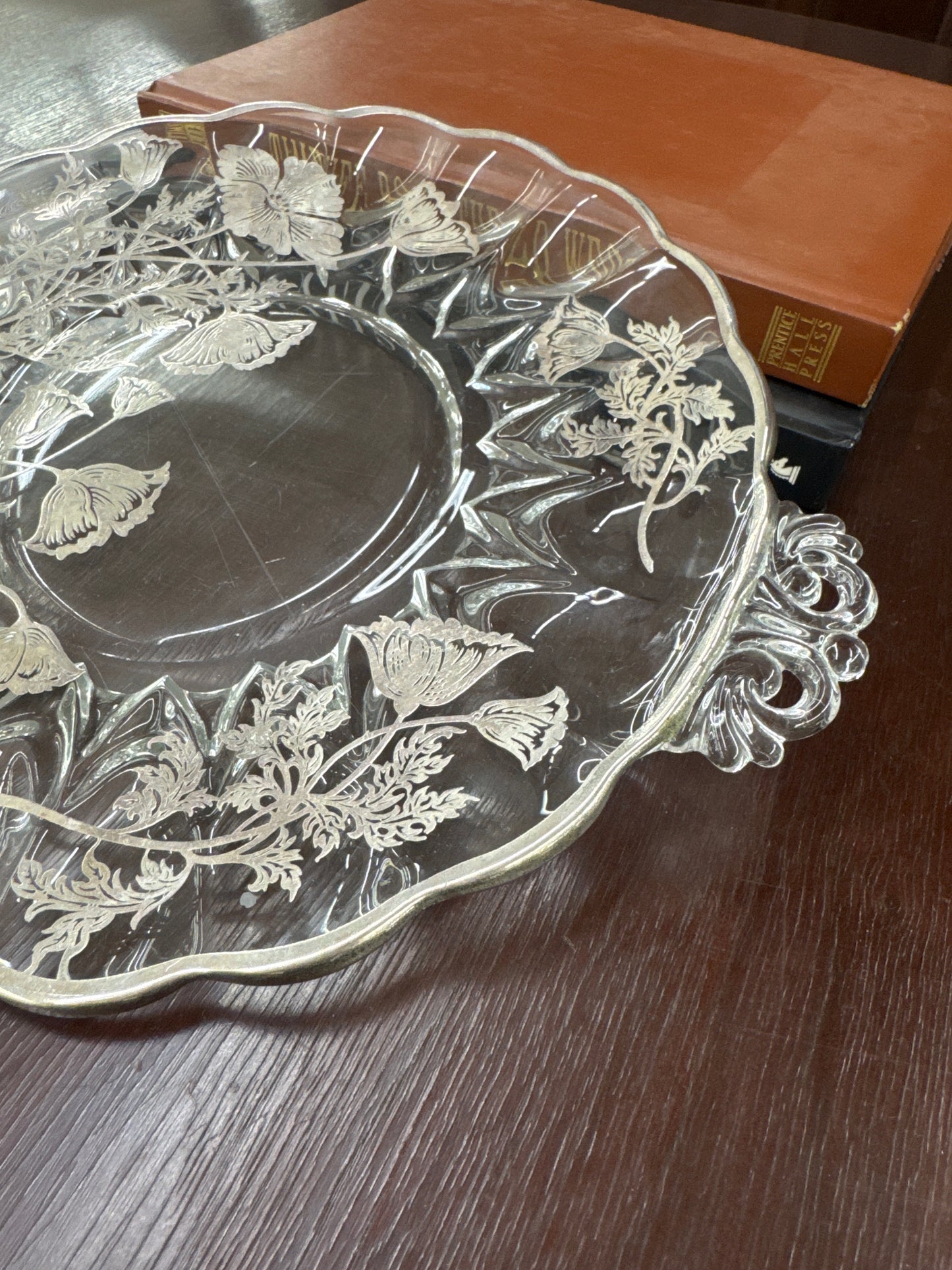 Vintage Sterling Overlay Serving Plate