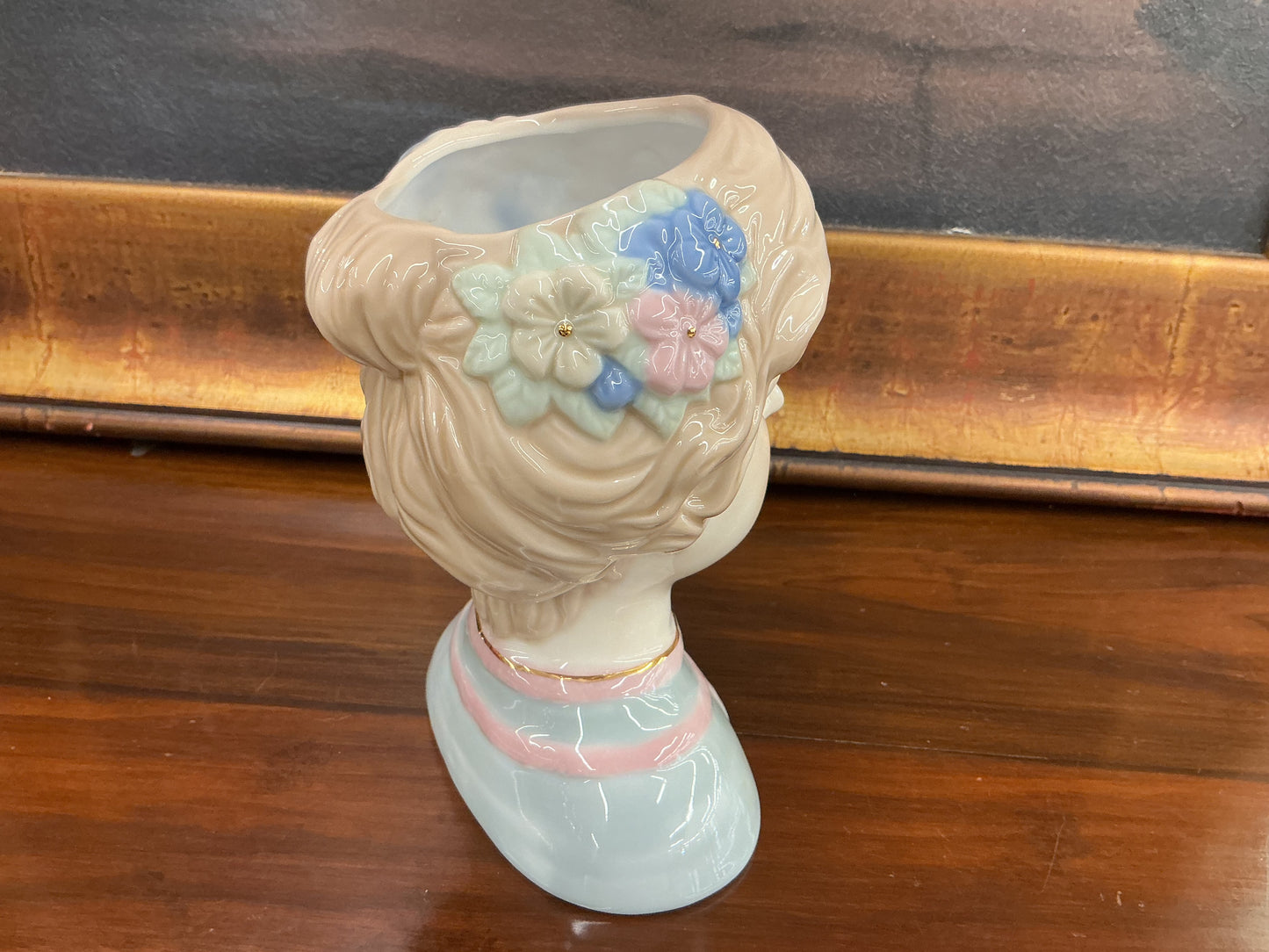 Sweet vintage ceramic lady head planters with all the mid-century charm.