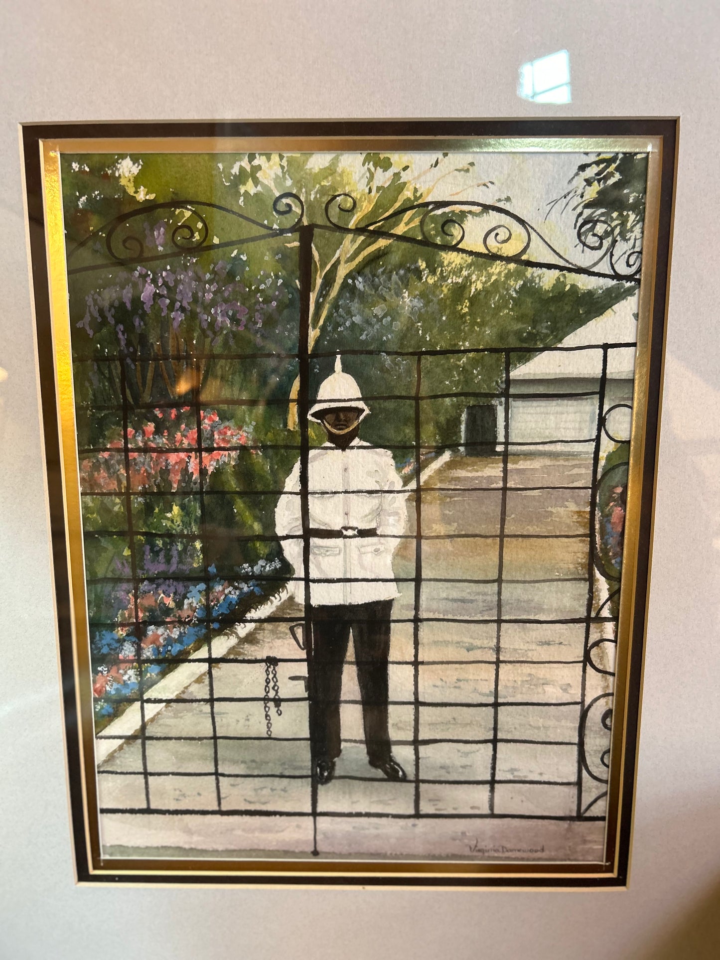 Gate Keeper - Signed Watercolor by Virginia Denmark