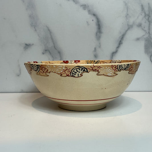 Antique Japanese Kutani-Style Porcelain Bowl (Figural Scene)