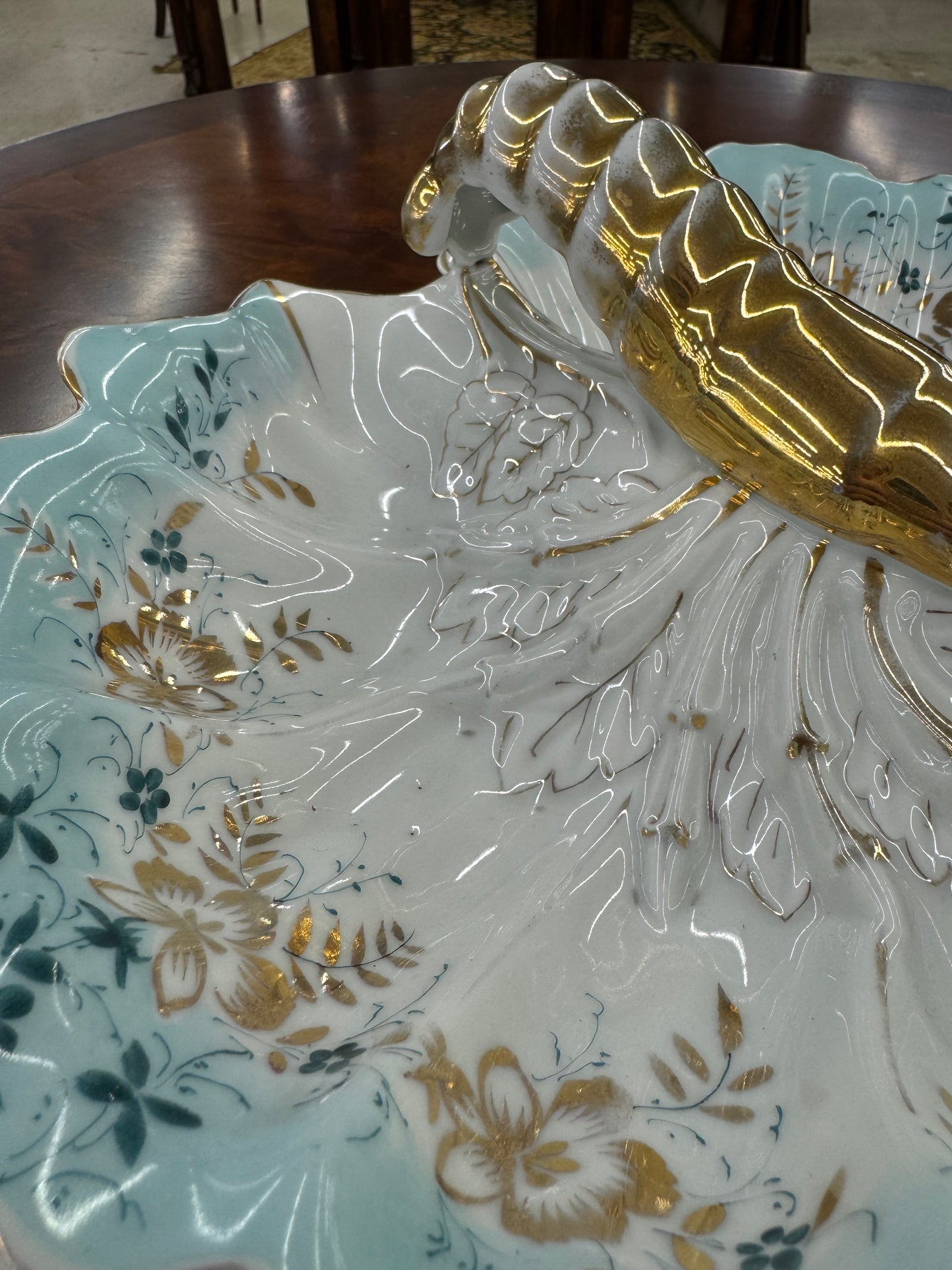 Antique Victorian Porcelain Lobster Divided Serving Dish