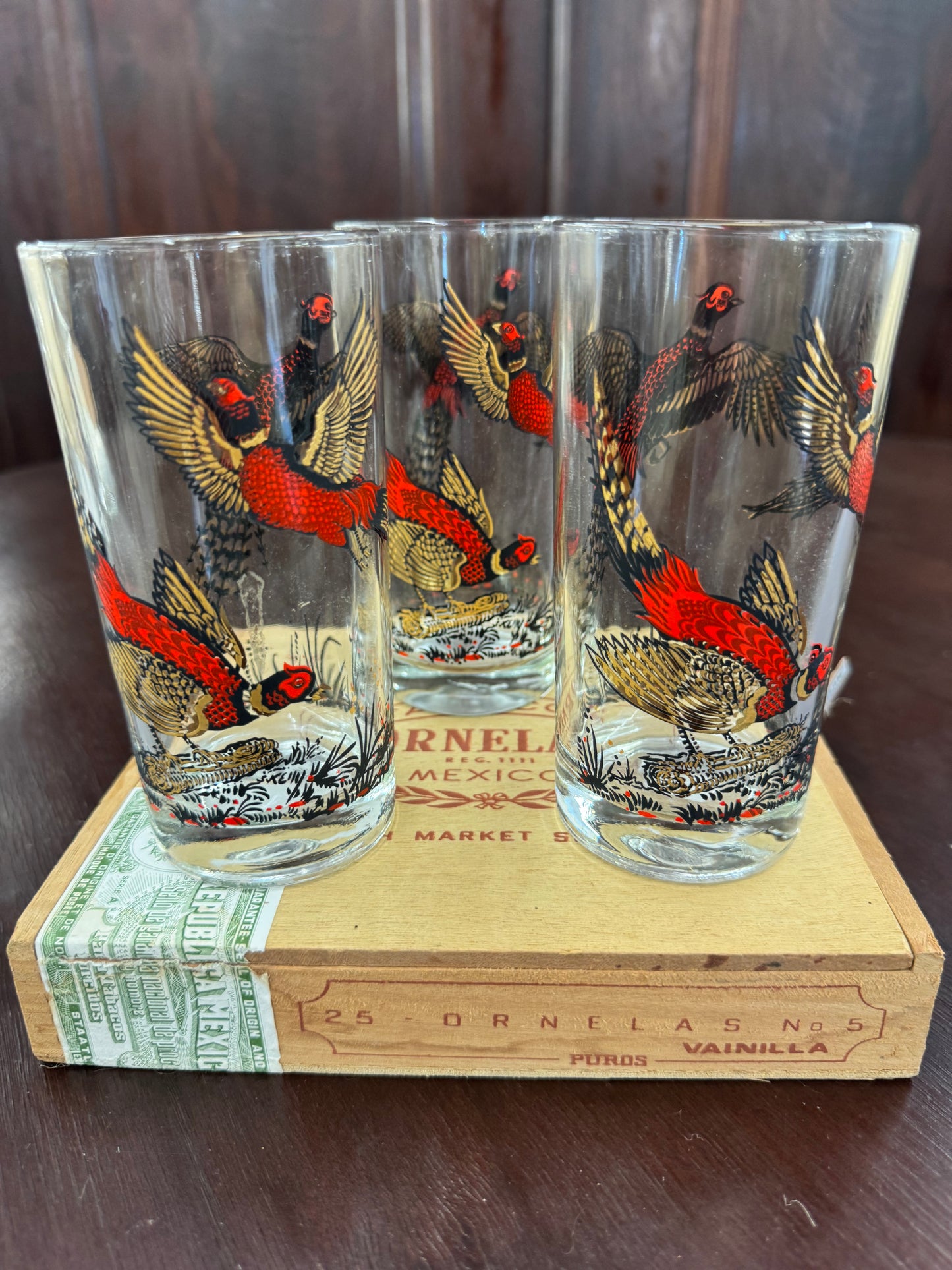 Vintage Pheasant Highball Glasses – Set of 3