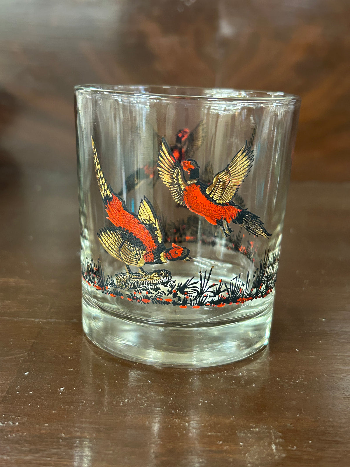 Vintage Pheasant Rocks Glass