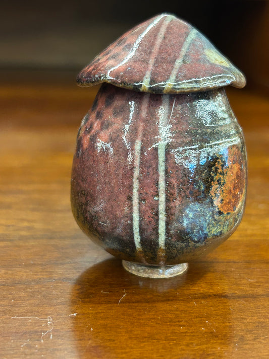 Signed Laron Lardall Studio Pottery Covered Vessel (3”)