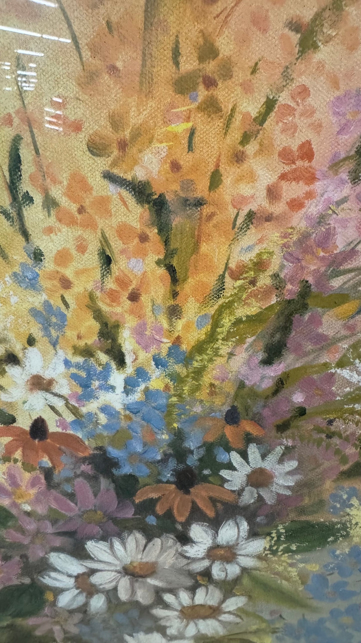 Signed Clifford Floral Still Life in Oval Gilt Frame