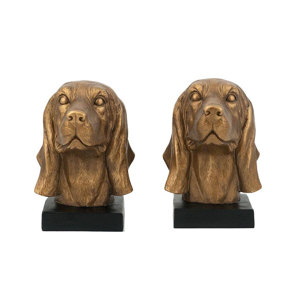 S/2 7x6x8.5" Dog Head Bookends 4S/CTN