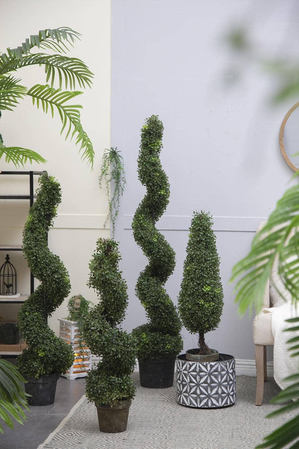 3 Foot Tall Artificial Spiral Boxwood Tree