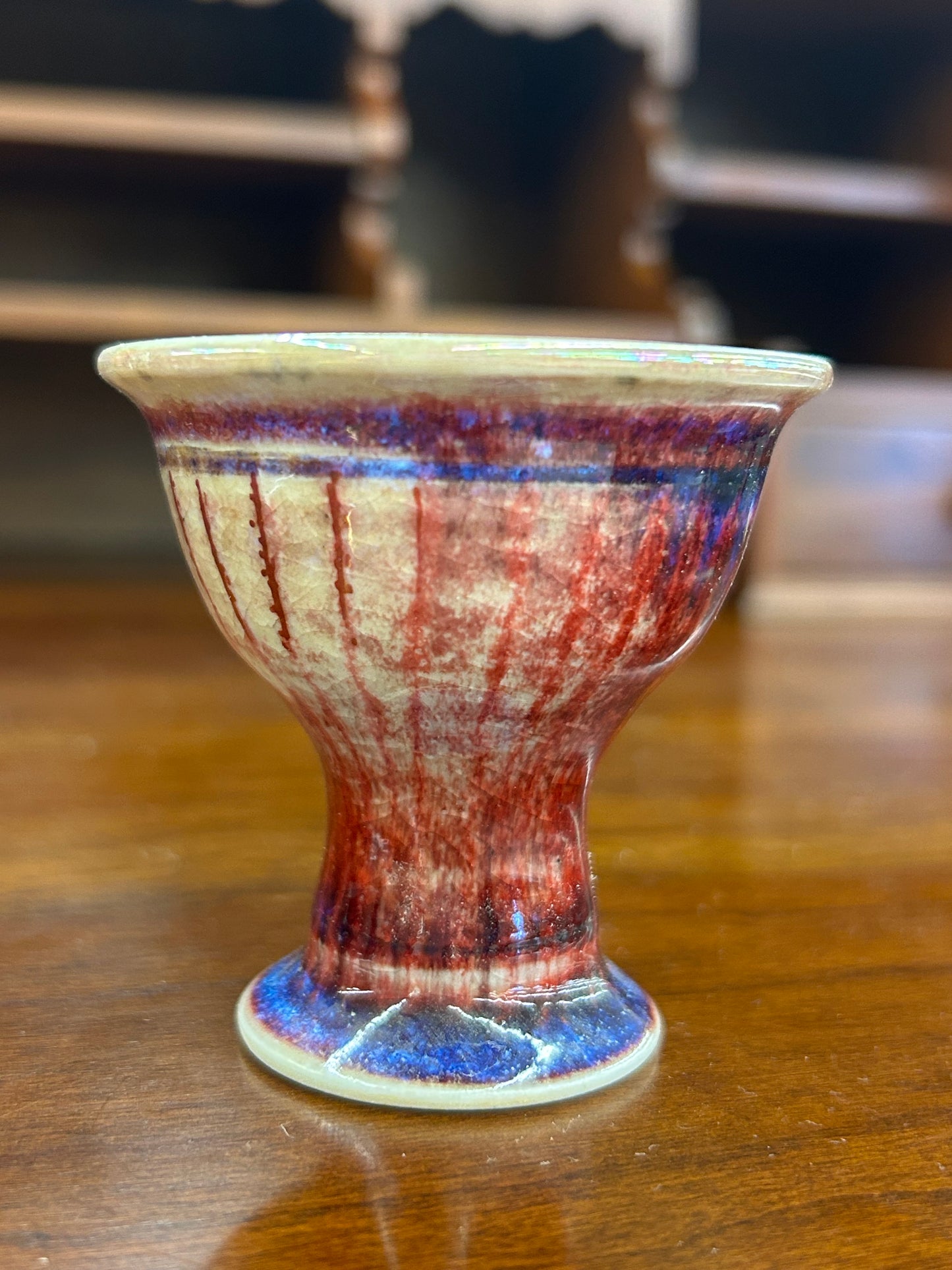 Signed McKinnell Studio Pottery Pedestal Cup (2.5”)