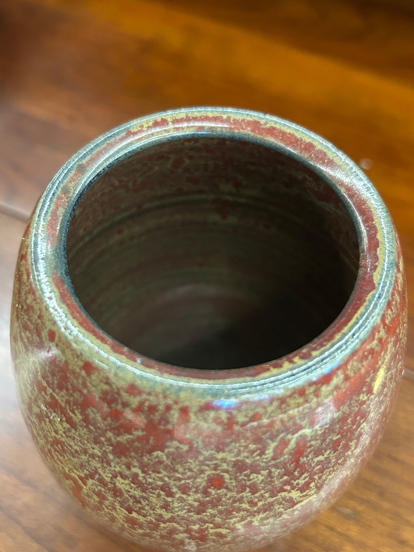 “New Clairvaux” pottery vase with a striking red glaze