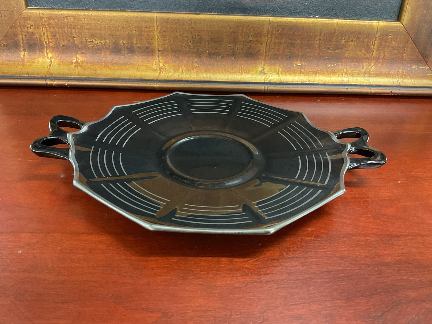 Vintage Black Mid-Century Serving Dish