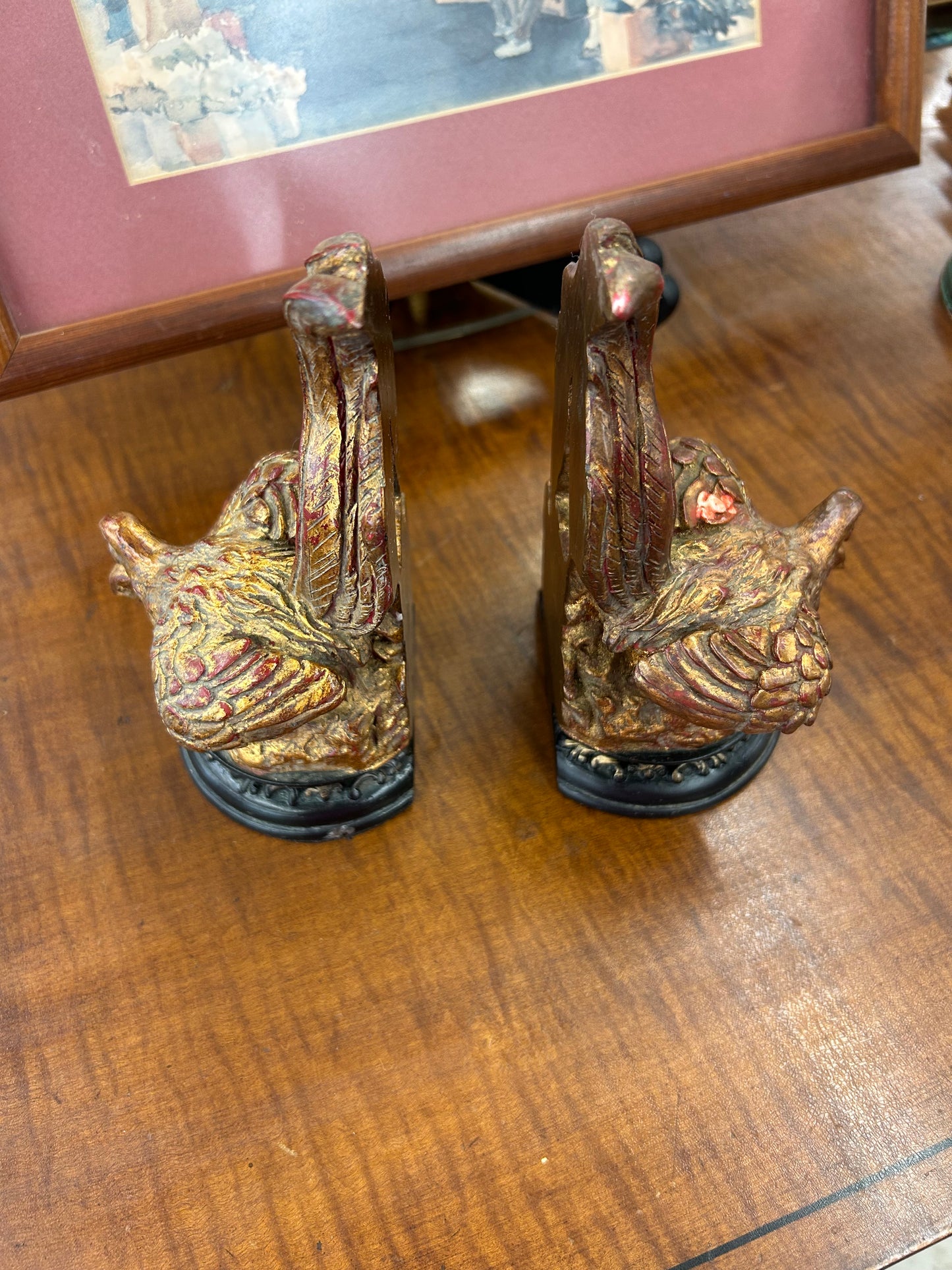 Vintage Style Gilt Pheasant Bookends – Pair