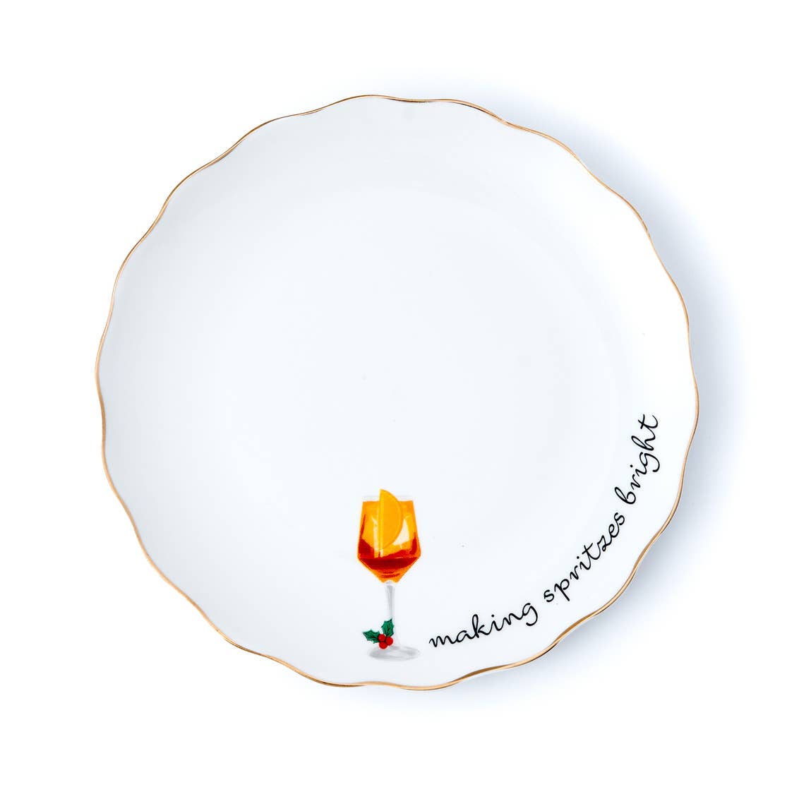 Set of Six Holidays Cheers Appetizer Plates