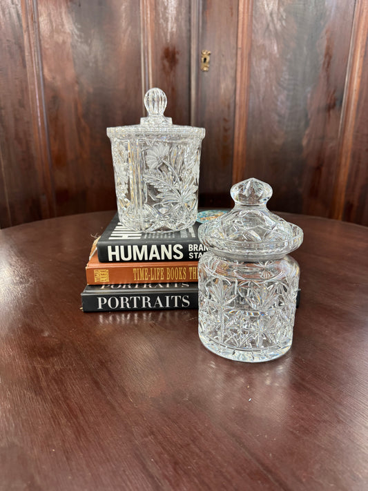 Vintage Cut Crystal Covered Jar