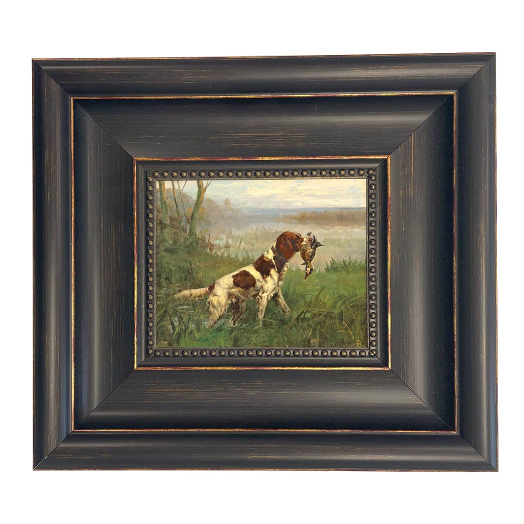 Setter and a Ruddy Duck Vintage Painted Print | Wall art