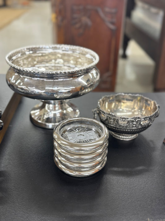 Vintage Silver-plated Pedestal Bowl