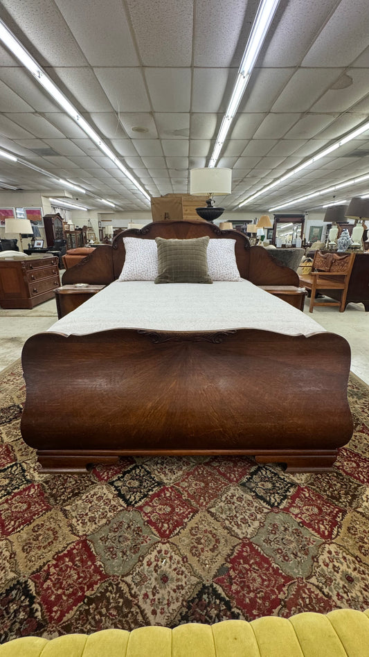 Antique Oak Art Nouveau Bedroom Suite Bed