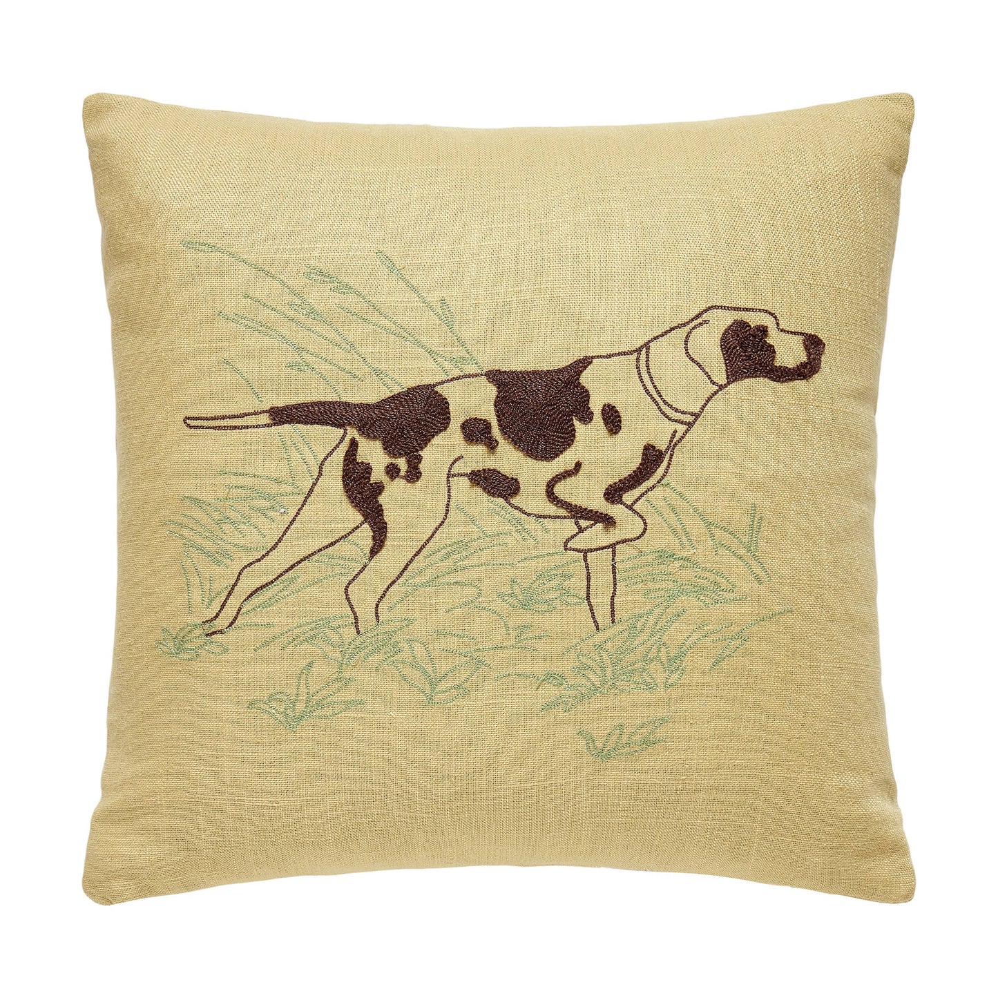 CAMP WANDAWEGA POINTER CHAINSTITCHED PILLOW- Camp W