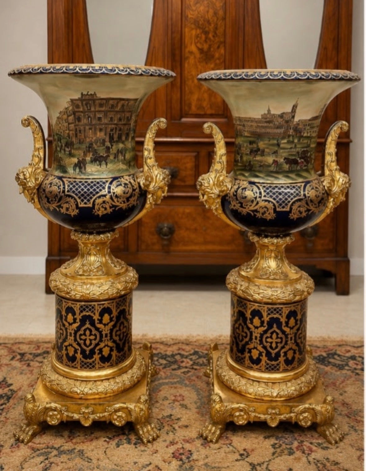 Pair of beautiful porcelain urns