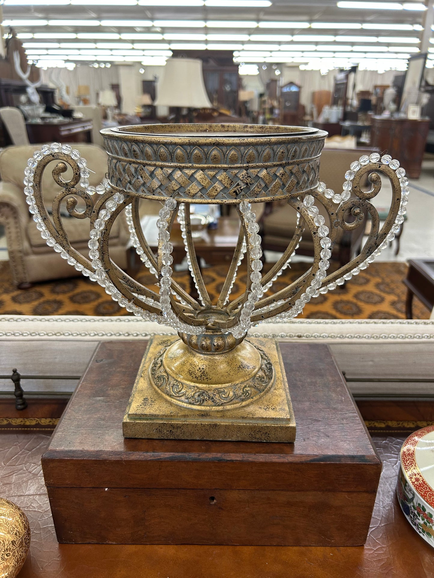 Hollywood Regency Style Beaded Pedestal