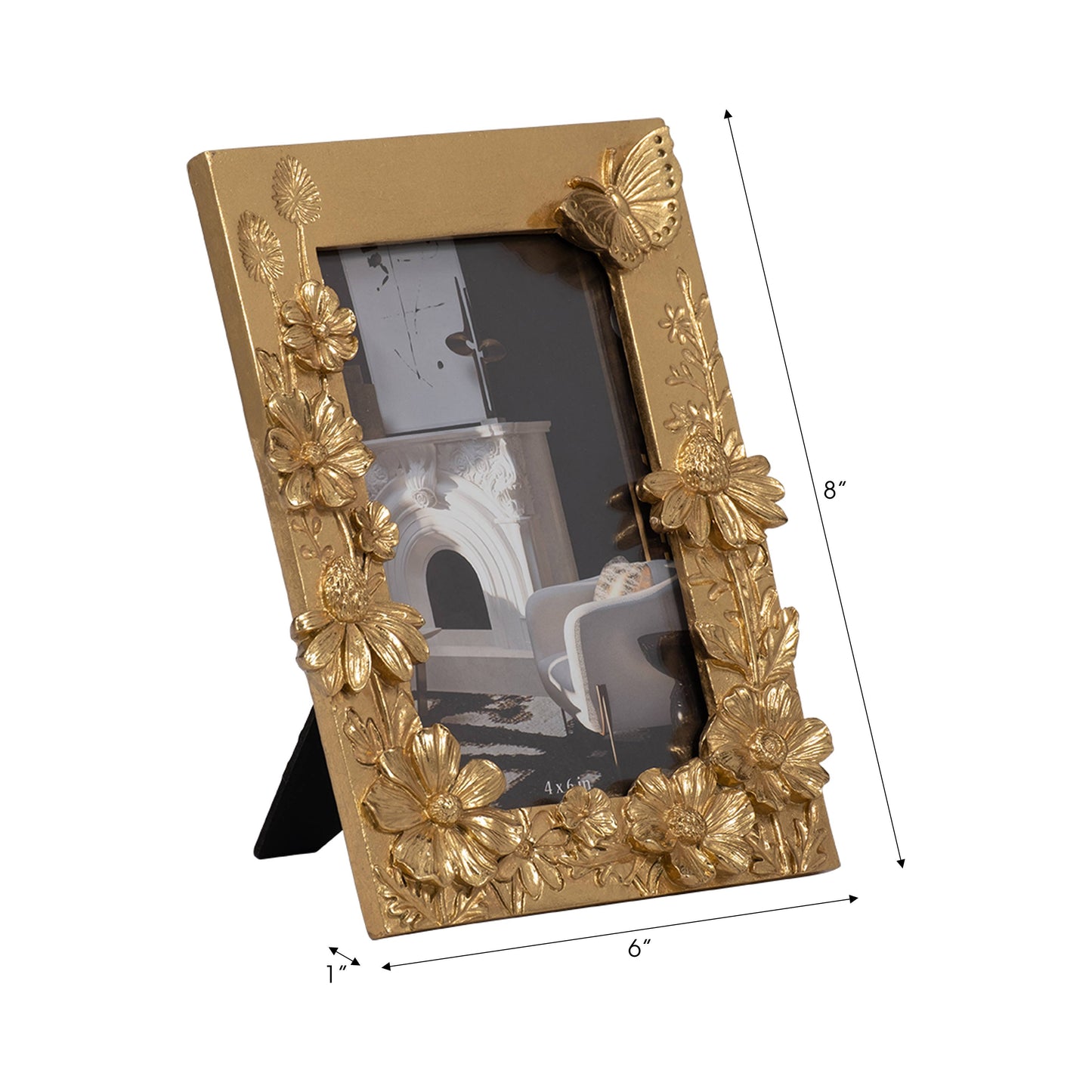 Resin Boho Spring Time Photo Frame - Gold, 4x6 in.