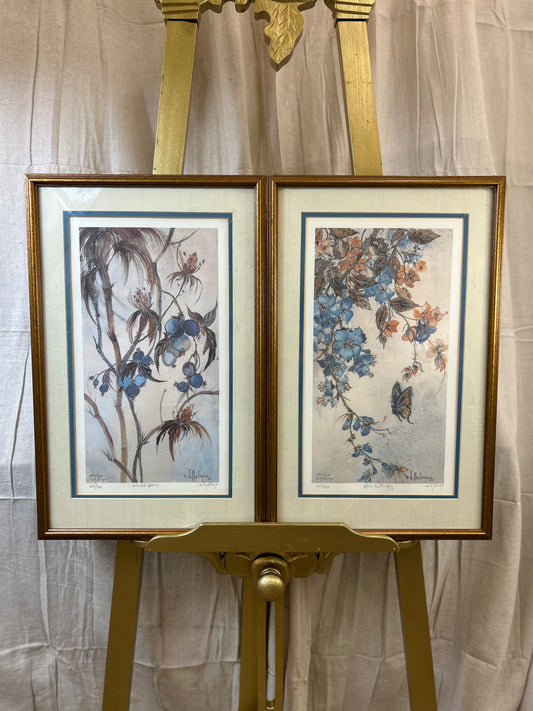 Pair of S. R. Pastripo signed and numbered botanical prints