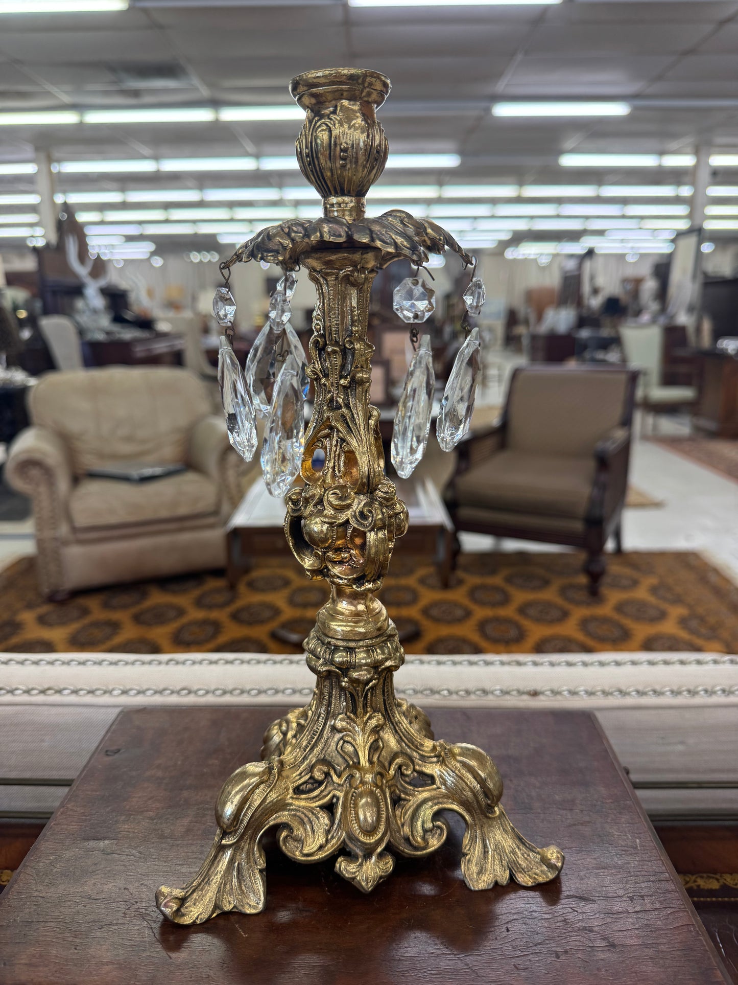 Crystal prism candlestick
