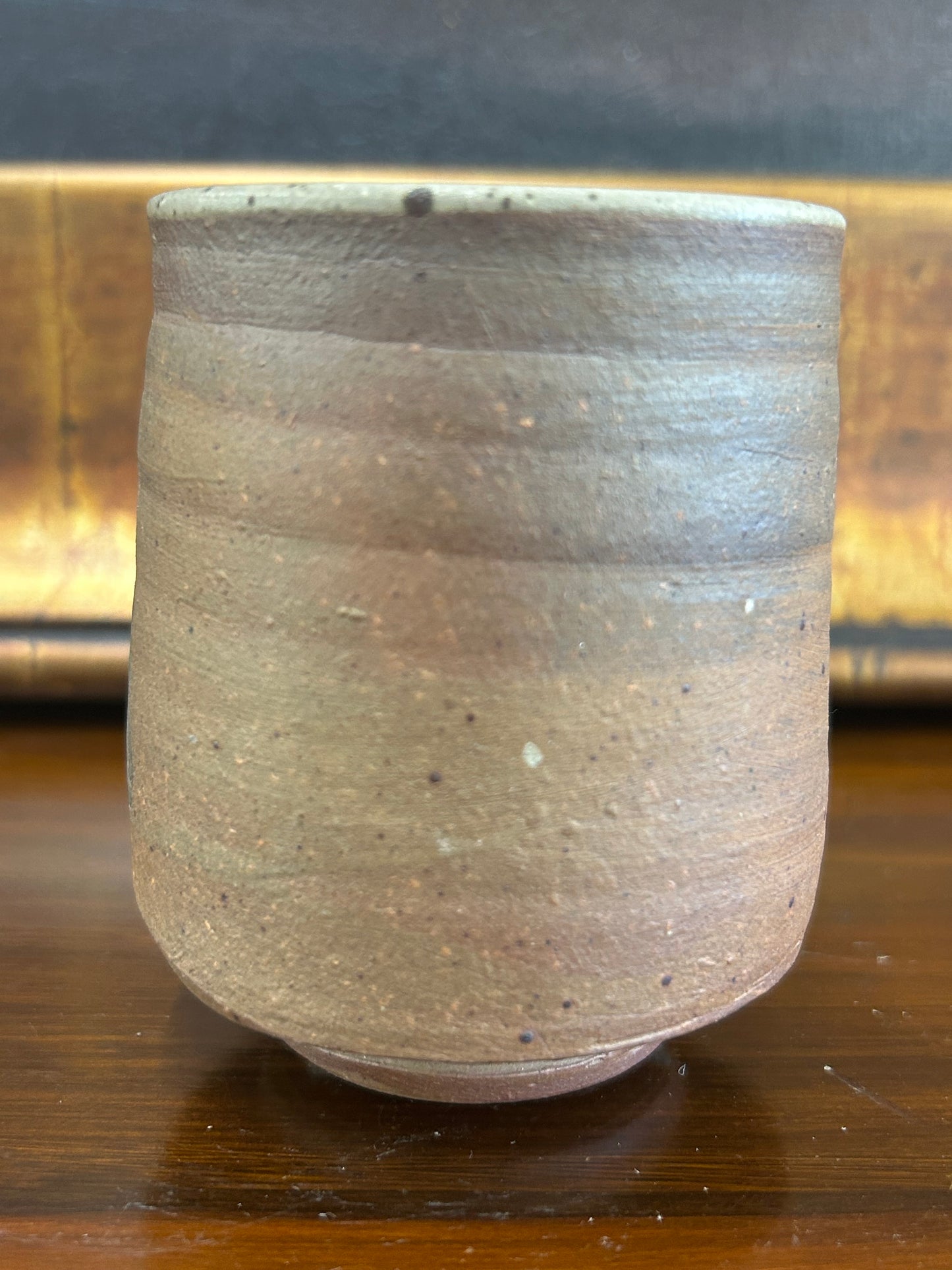 Pair of hand-thrown Kevin Crowe studio pottery cup