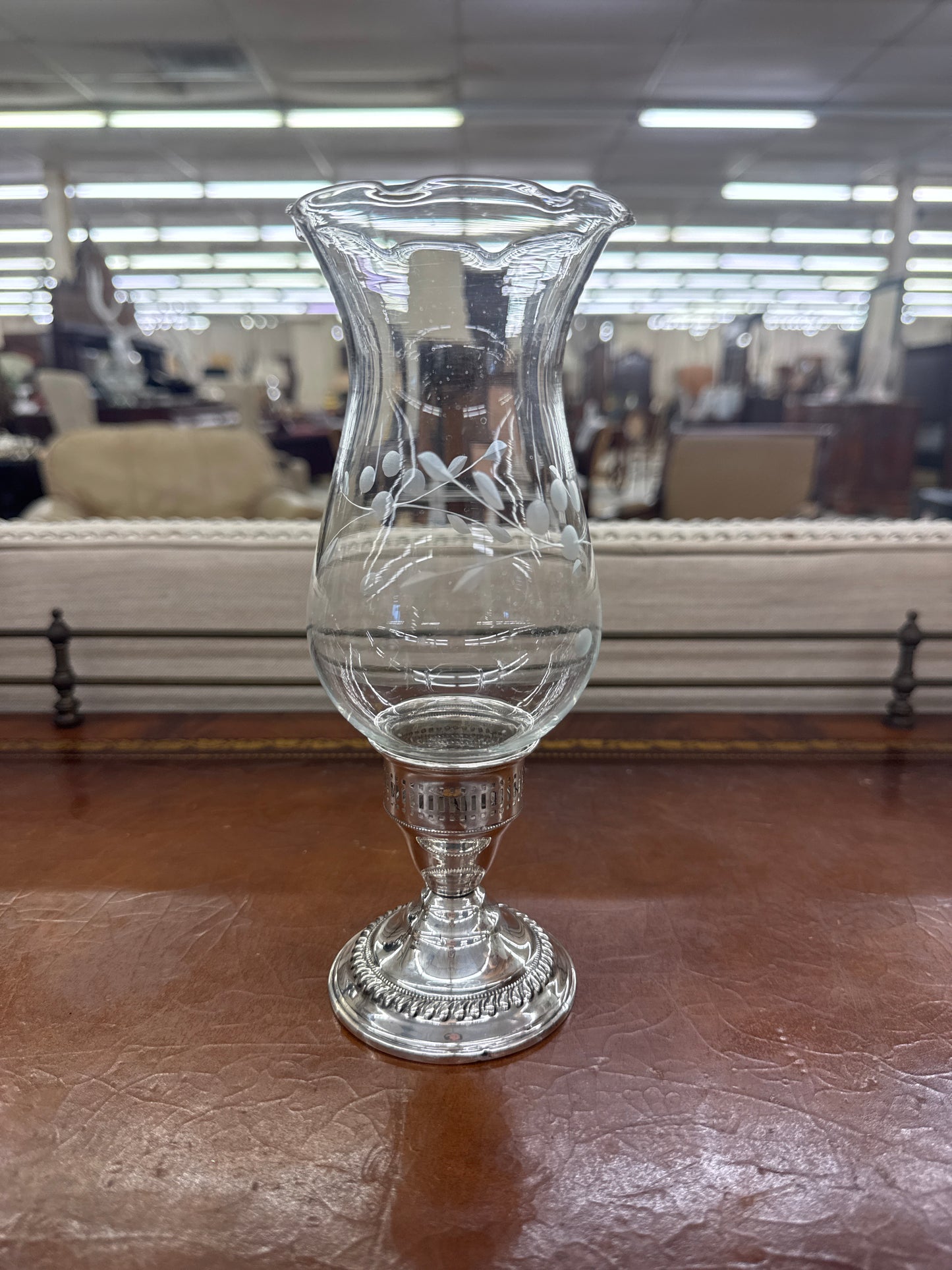 Sterling and glass hurricane
