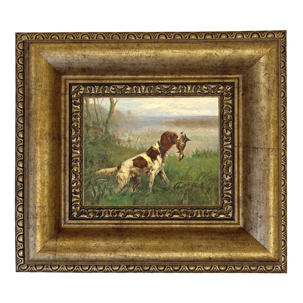 Setter and a Ruddy Duck Vintage Painted Print | Wall art