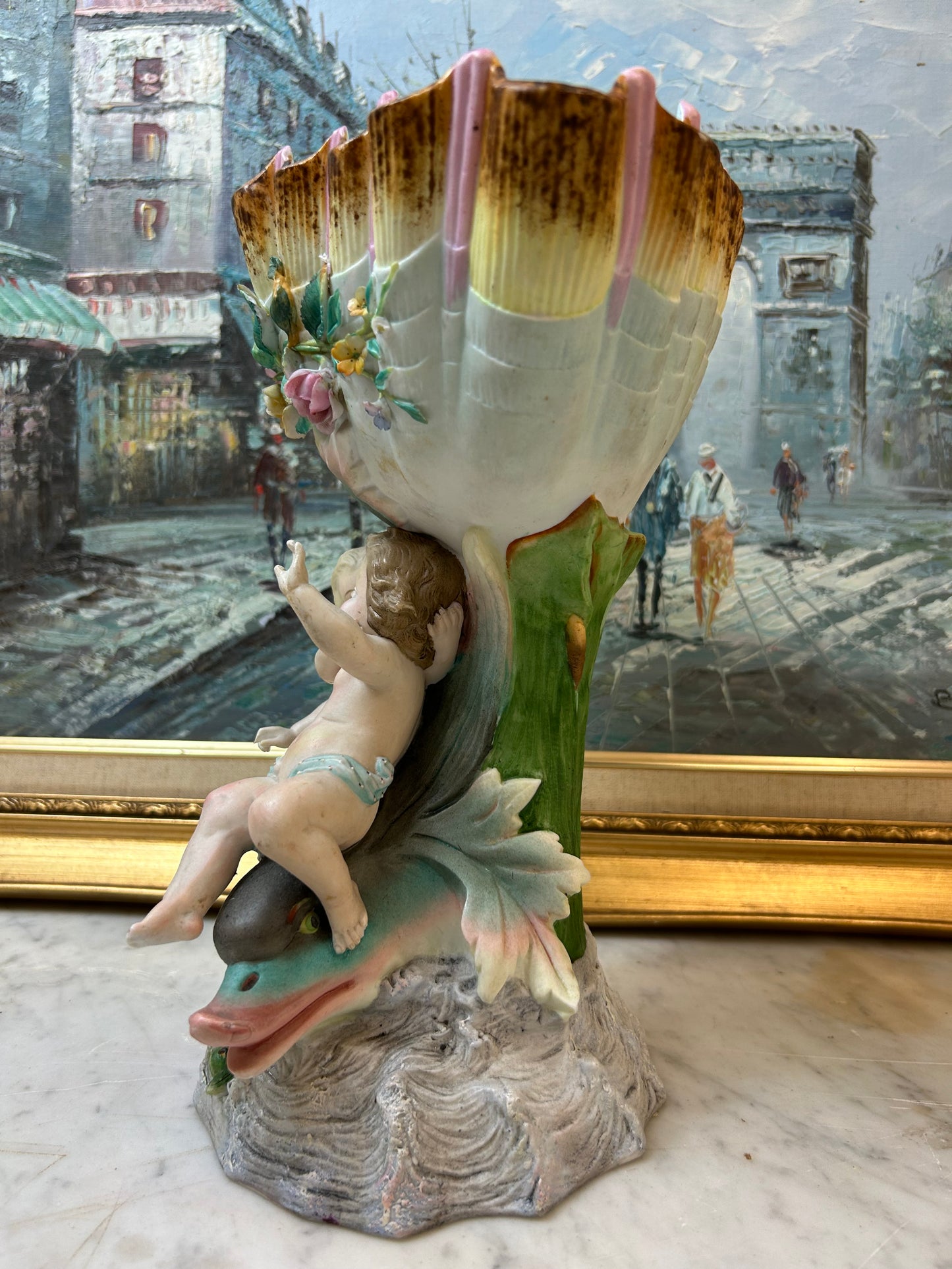 Spectacular antique figural porcelain centerpiece