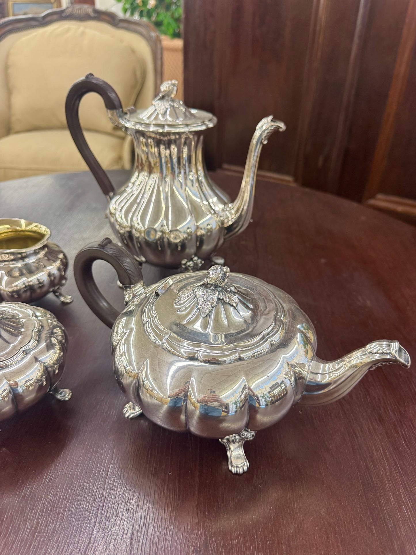 Melon Sheffield 4 pc Tea Set designed by Community Silver