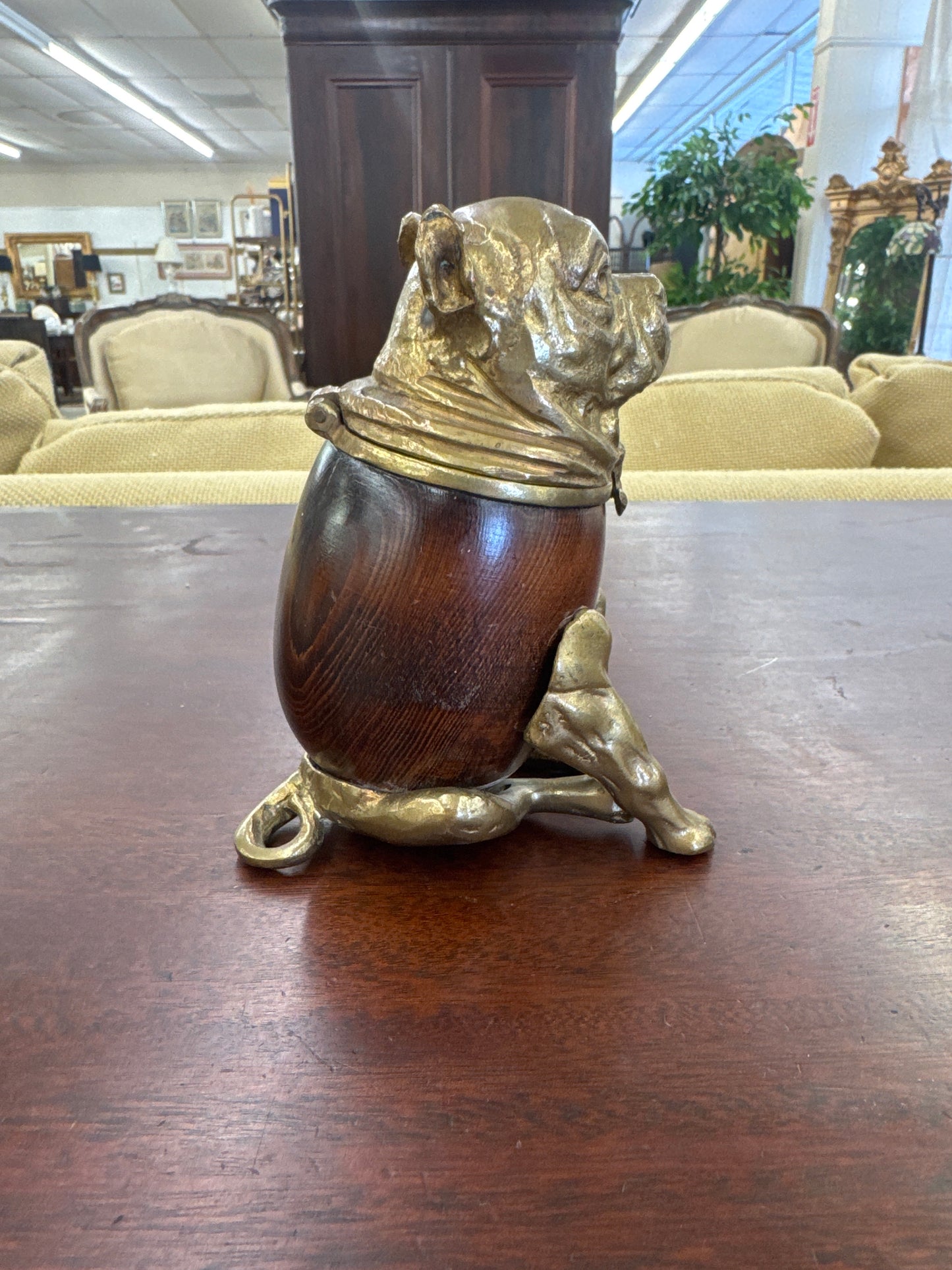 Victorian style bulldog inkwell