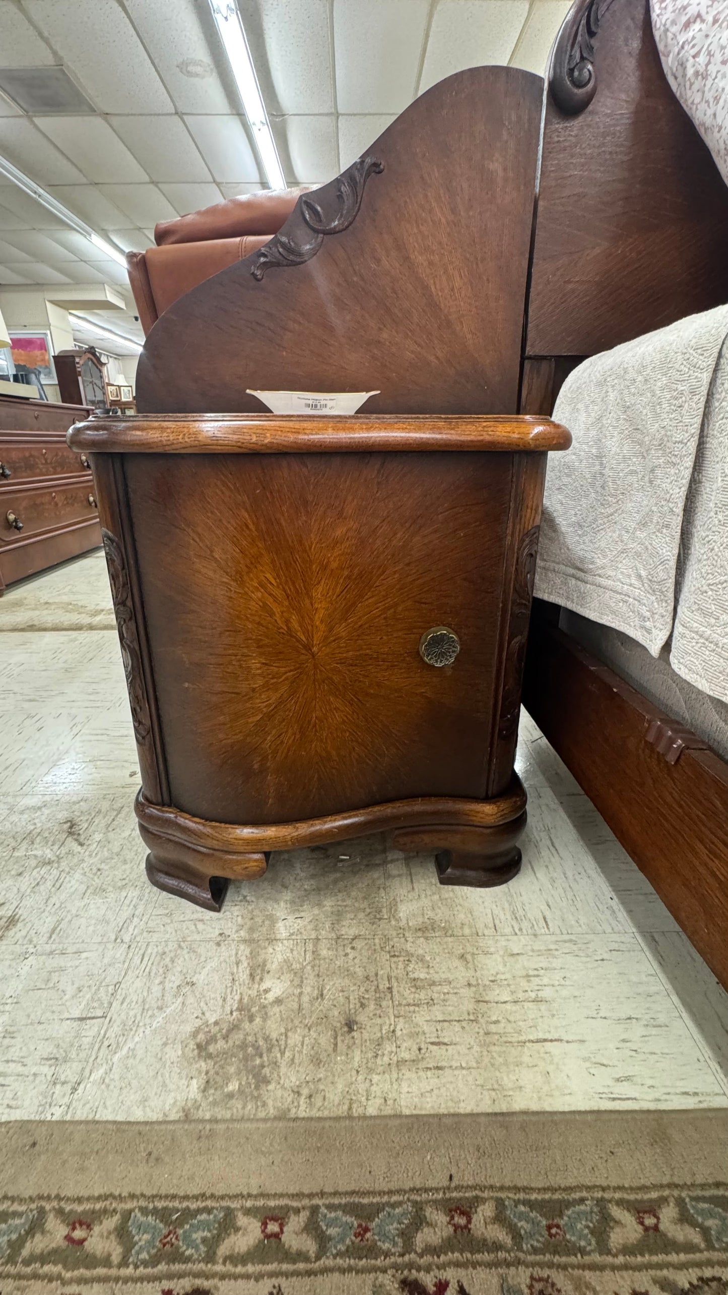 Antique Oak Art Nouveau Bedroom Suite Bed