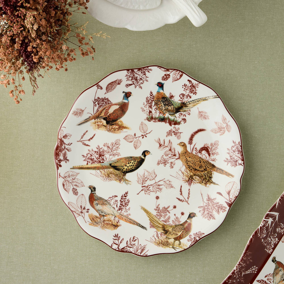 Pheasant Grove Round Platter 13"