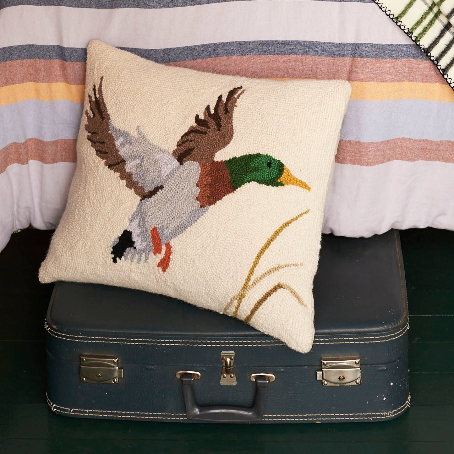 CAMP WANDAWEGA MALLARD duck HOOK PILLOW
