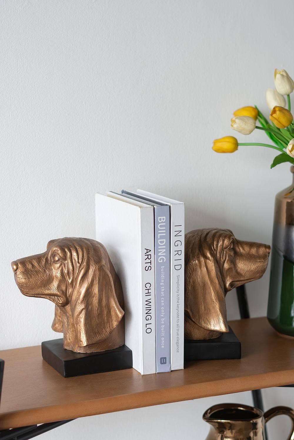 S/2 7x6x8.5" Dog Head Bookends 4S/CTN