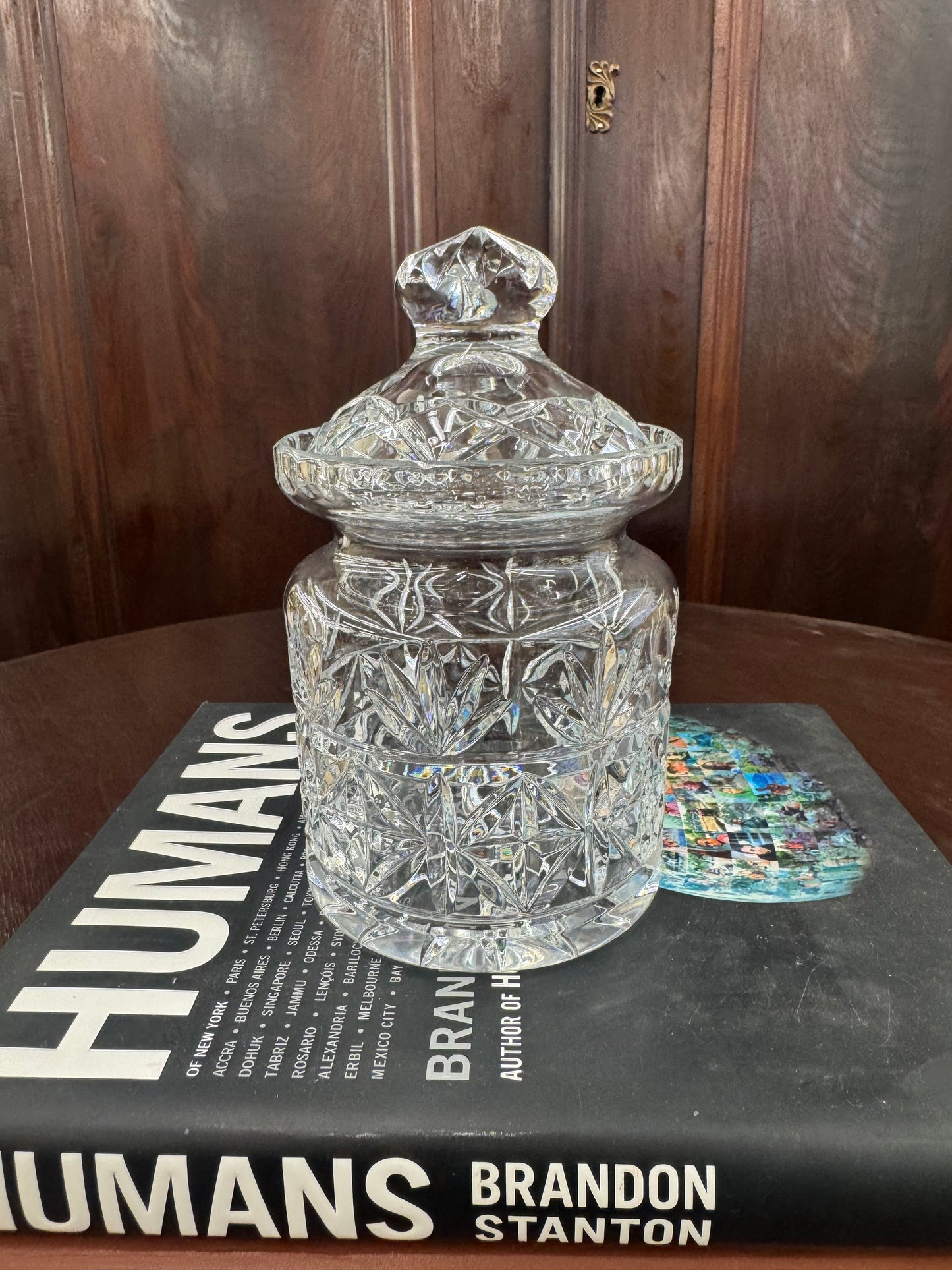 Vintage Cut Crystal Covered Jar